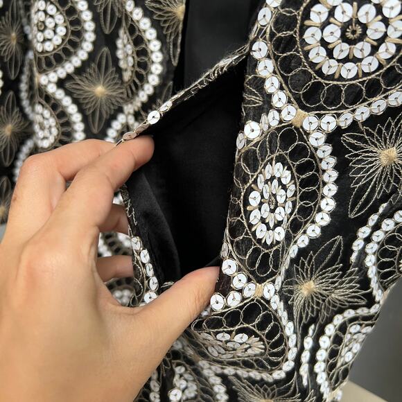 NWT Tory Burch Satin Trimmed Embellished Organza Jacket - Picture 7 of 11
